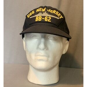 Vintage USS New Jersey BB-62 Snapback Hat Made In USA United States Navy‎